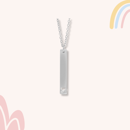 Heart vertical bar necklace for a meaningful, personalized look in Port St. Lucie. 