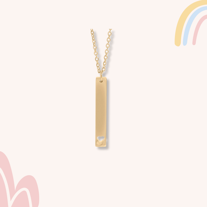 Elegant heart vertical bar necklace, perfect for gifts in Port St. Lucie. 