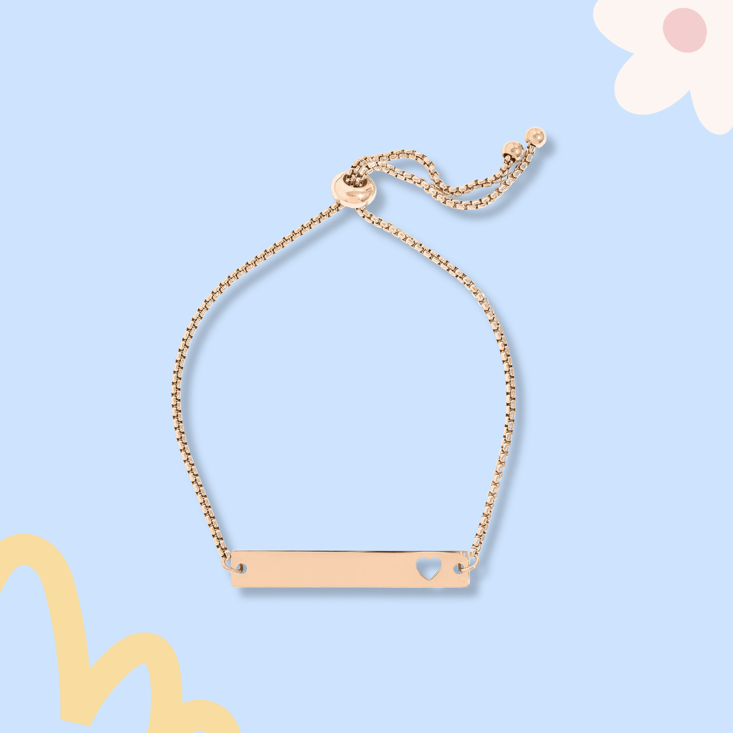 Elegant adjustable heart bar bracelet with engraving, perfect for keepsakes in Port St. Lucie. 