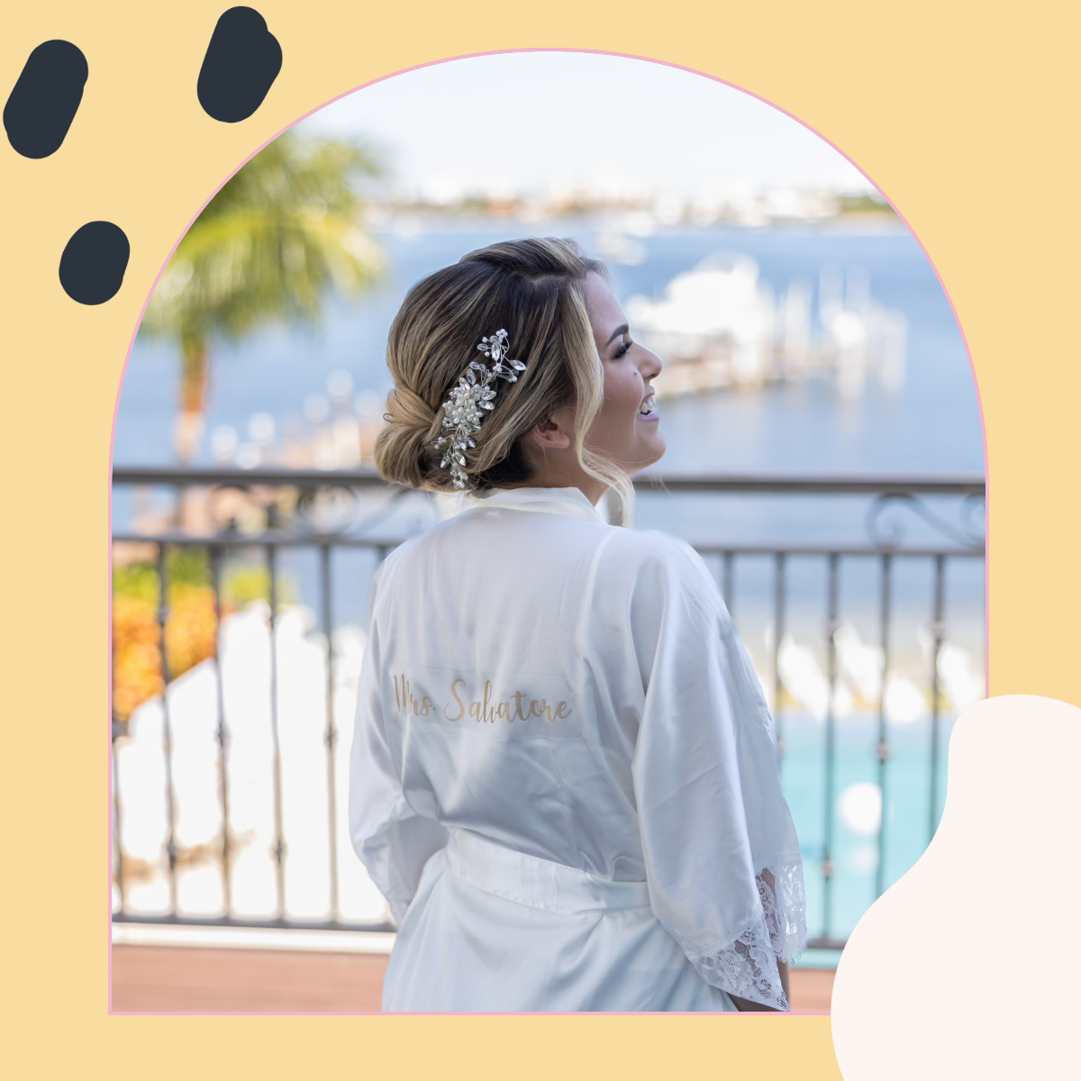 Custom-designed bridal robes for bridesmaids and brides in Palm Beach & Port St. Lucie.