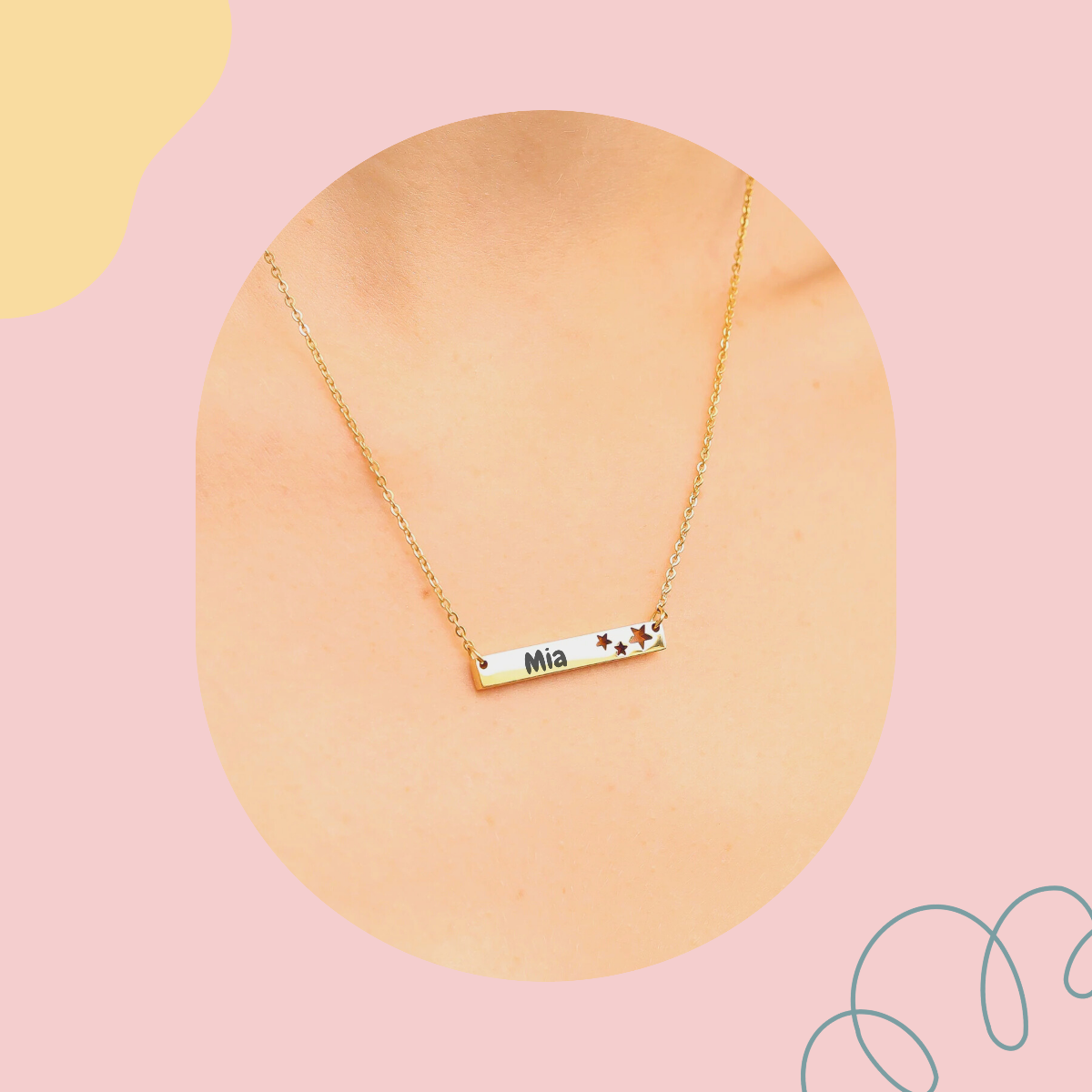Elegant star bar necklace with custom engraving, perfect for keepsakes in Palm Beach. 