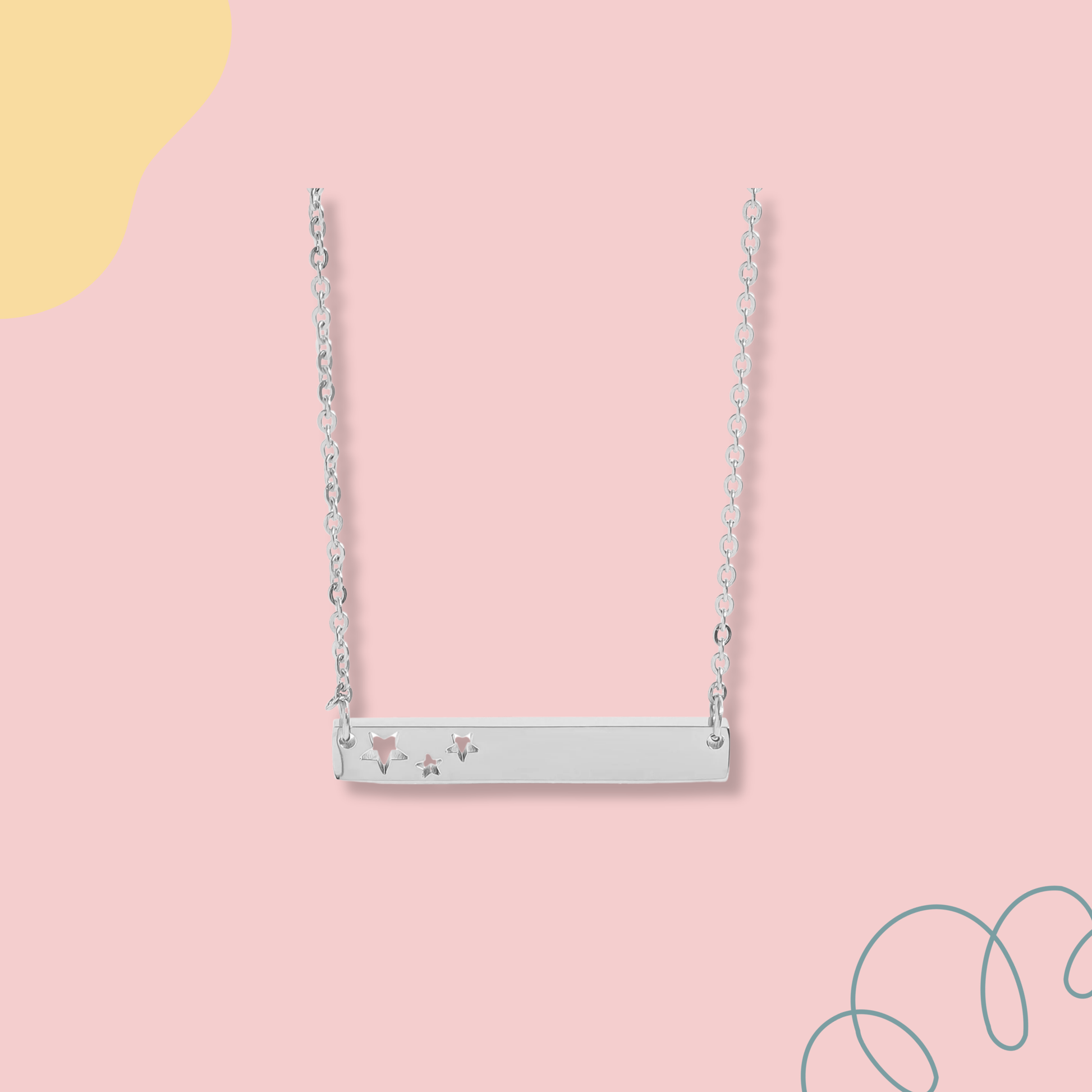Personalized star bar pendant with unique engraving in Port St. Lucie. 