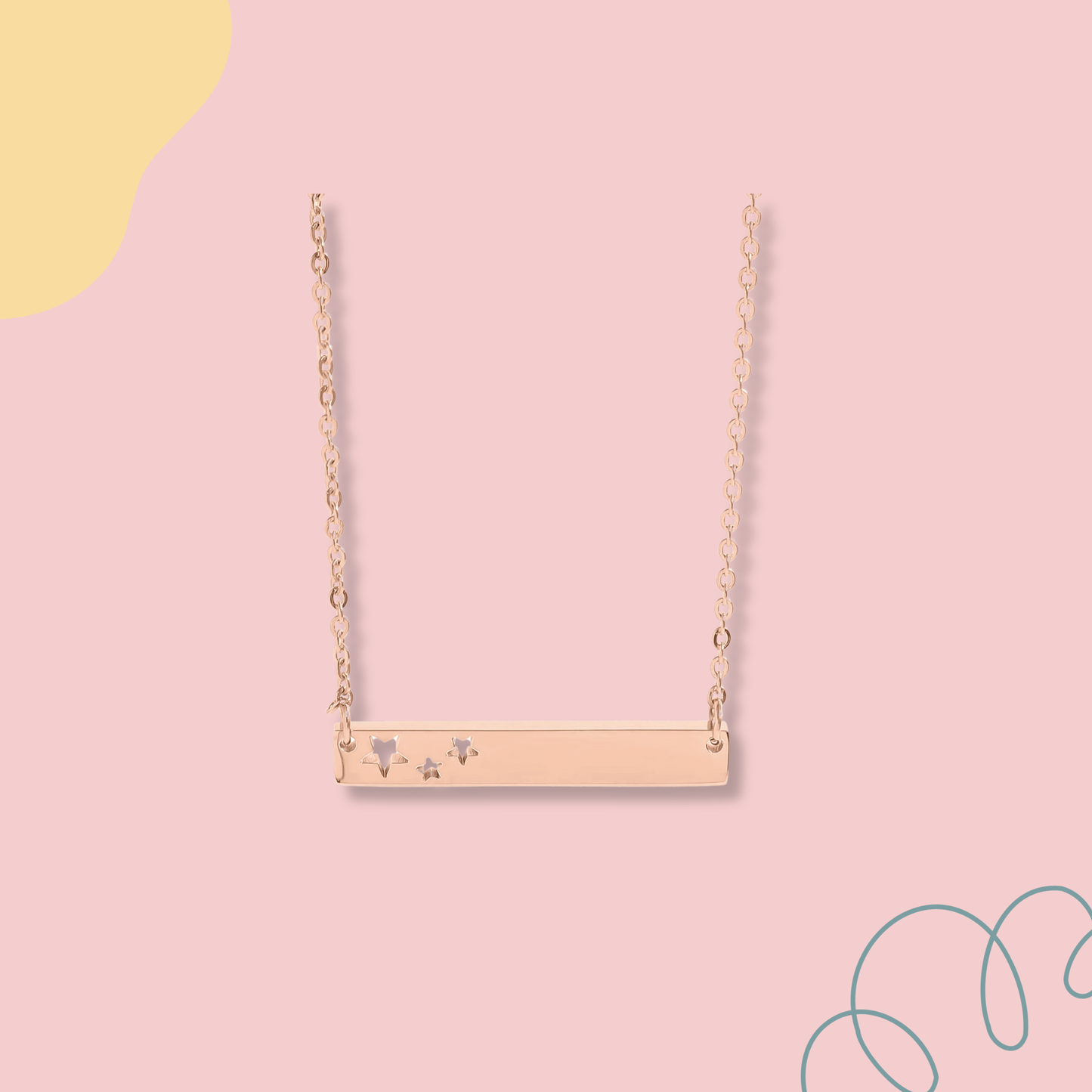 Stylish engraved star bar necklace for a personalized touch in Palm Beach.